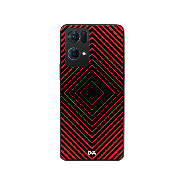 

DailyObjects Rhombus Red Glass Case Cover For Oppo Reno 7 Pro