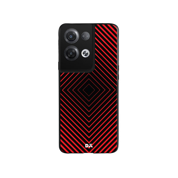 

DailyObjects Rhombus Red Glass Case Cover For Oppo Reno 8