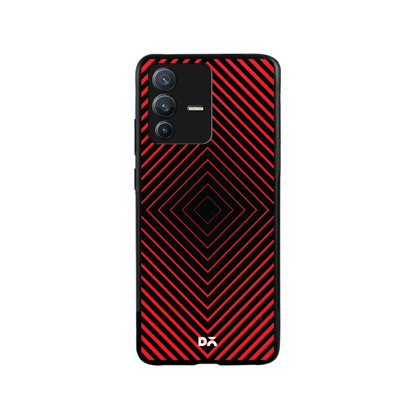 

DailyObjects Rhombus Red Glass Case Cover For Vivo V23 Pro