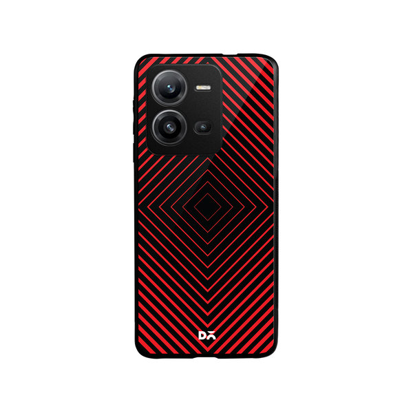 

DailyObjects Rhombus Red Glass Case Cover For Vivo V25