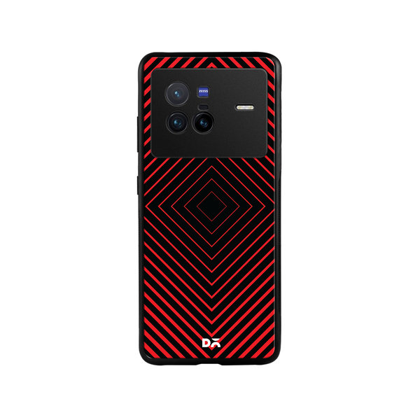 

DailyObjects Rhombus Red Glass Case Cover For Vivo X80