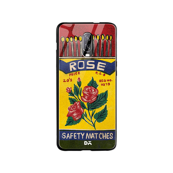 DailyObjects Rose Matchbox Glass Case Cover For OnePlus 7