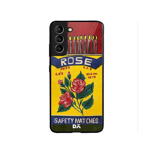 

DailyObjects Rose Matchbox Glass Case Cover For Samsung Galaxy S22