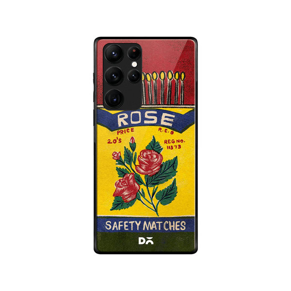 

DailyObjects Rose Matchbox Glass Case Cover For Samsung Galaxy S22 Ultra