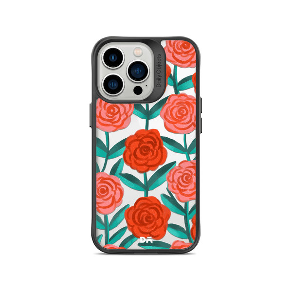 

DailyObjects Rosey Retreat Black Hybrid Clear Case Cover For iPhone 13 Pro Max