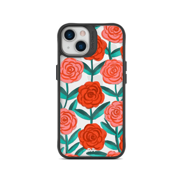 

DailyObjects Rosey Retreat Black Hybrid Clear Case Cover For iPhone 14 Plus