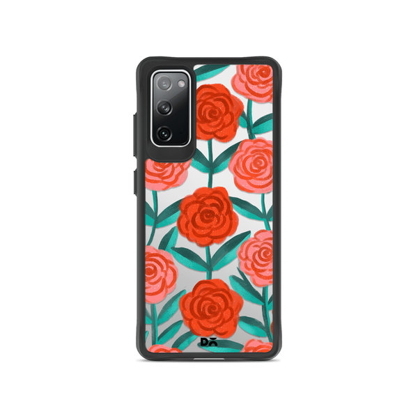 

DailyObjects Rosey Retreat Black Hybrid Clear Case Cover For Samsung Galaxy S20 FE