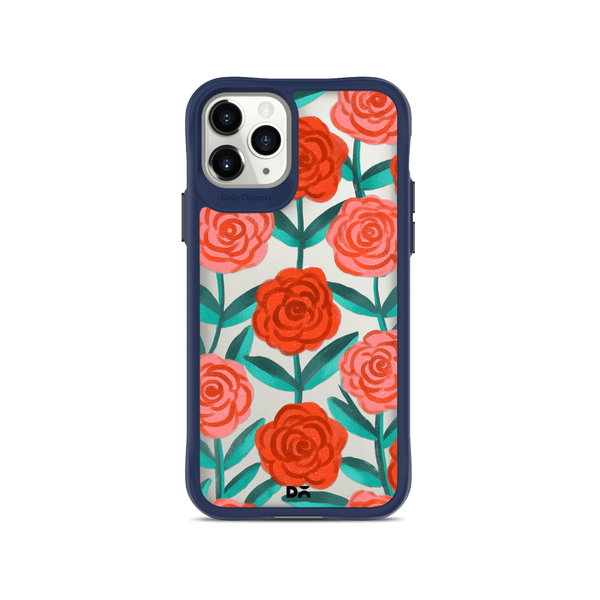 

DailyObjects Rosey Retreat Blue Hybrid Clear Case Cover For iPhone 11 Pro Max