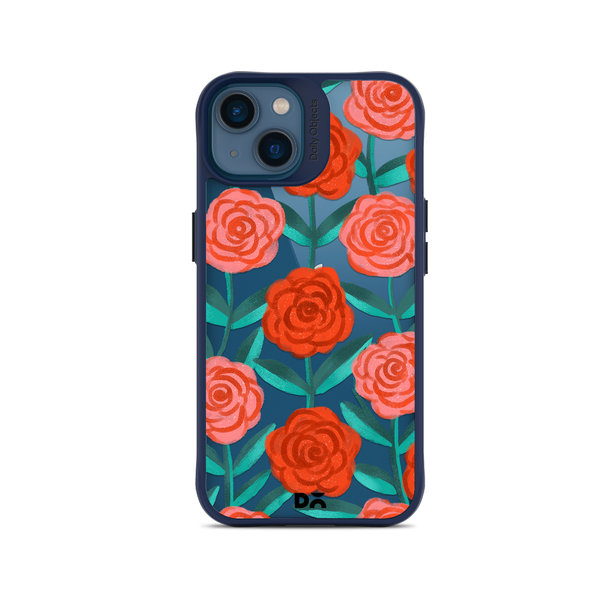 

DailyObjects Rosey Retreat Blue Hybrid Clear Case Cover For iPhone 14 Plus