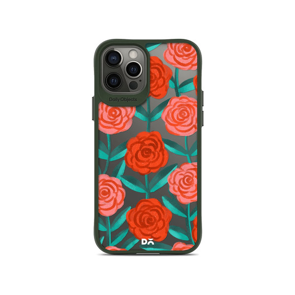 

DailyObjects Rosey Retreat Green Hybrid Clear Case Cover For iPhone 12 Pro Max