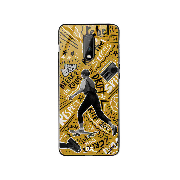 

DailyObjects Rule The Streets Glass Case Cover For OnePlus 7