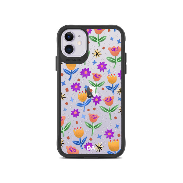 

DailyObjects Shining Tulips Black Hybrid Clear Case Cover For iPhone 11