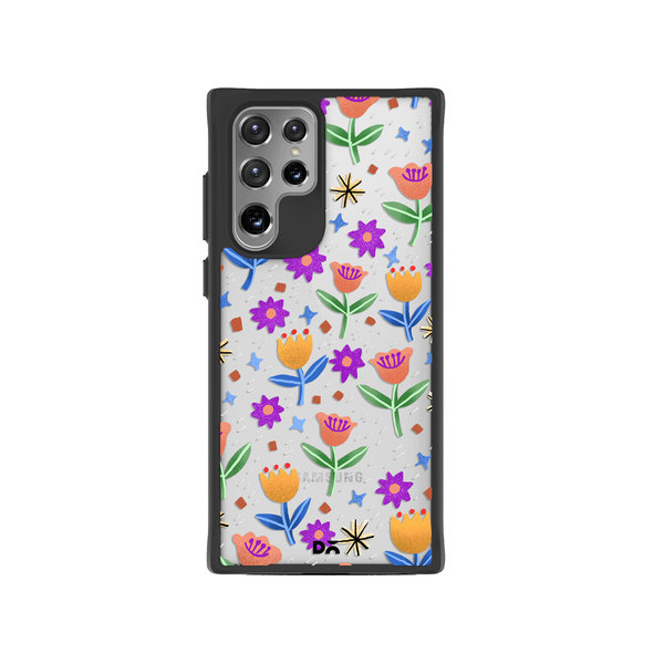 

DailyObjects Shining Tulips Black Hybrid Clear Case Cover For Samsung Galaxy S22 Ultra