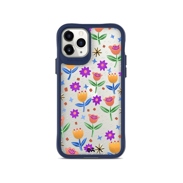 

DailyObjects Shining Tulips Blue Hybrid Clear Case Cover For iPhone 11 Pro