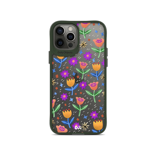 

DailyObjects Shining Tulips Green Hybrid Clear Case Cover For iPhone 12 Pro Max