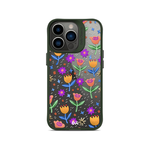 

DailyObjects Shining Tulips Green Hybrid Clear Case Cover For iPhone 13 Pro Max