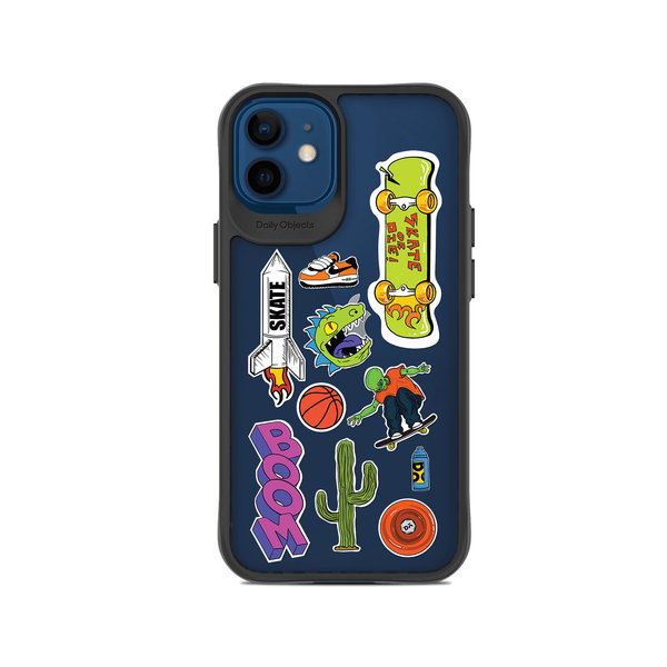 

DailyObjects Skater Black Hybrid Clear Case Cover For iPhone 12