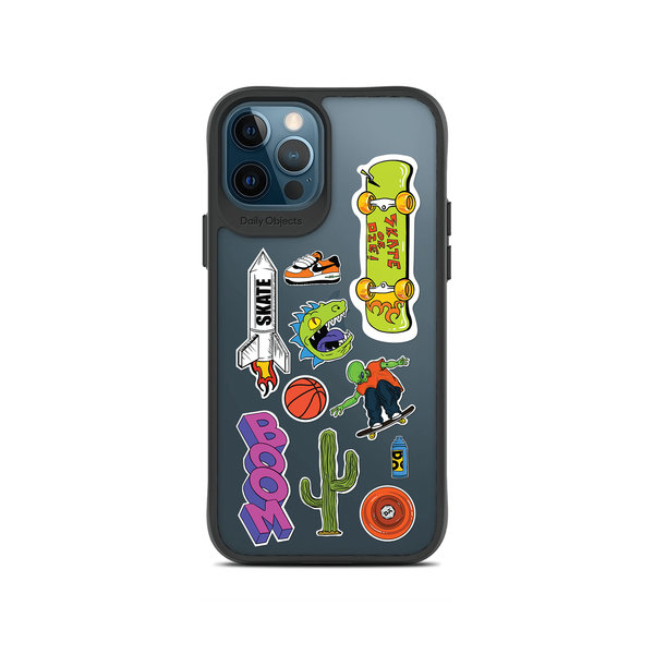 

DailyObjects Skater Black Hybrid Clear Case Cover For iPhone 12 Pro Max