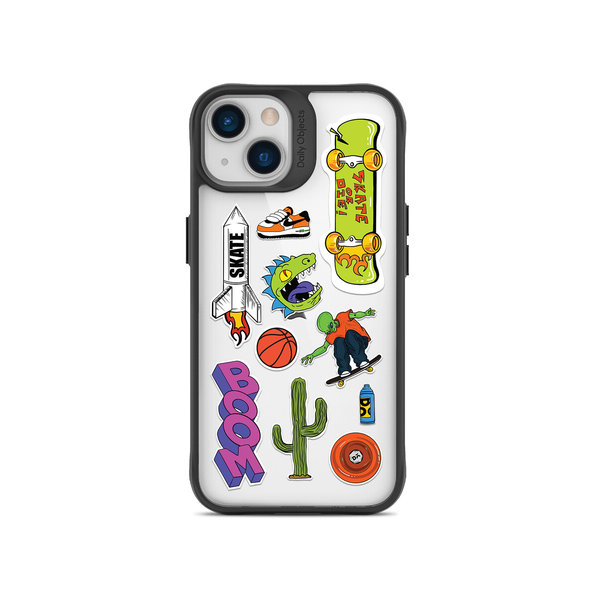 

DailyObjects Skater Black Hybrid Clear Case Cover For iPhone 13