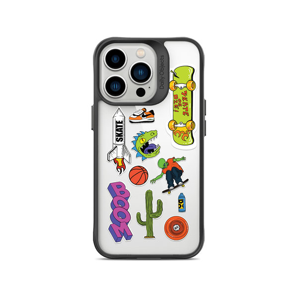 

DailyObjects Skater Black Hybrid Clear Case Cover For iPhone 13 Pro