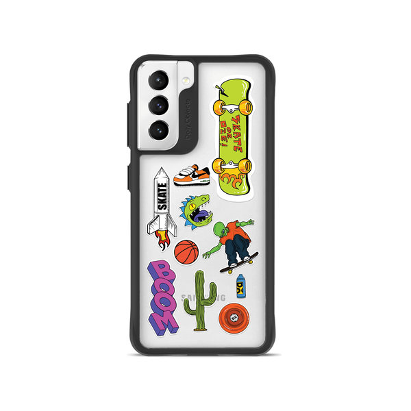 

DailyObjects Skater Black Hybrid Clear Case Cover For Samsung Galaxy S21