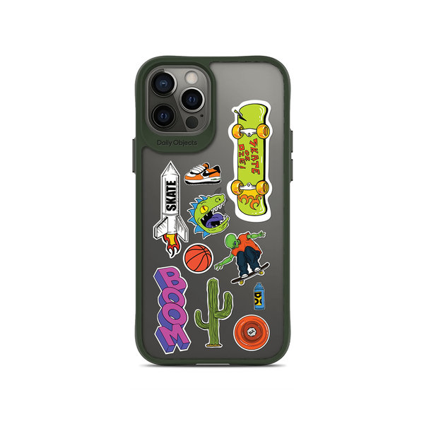 

DailyObjects Skater Green Hybrid Clear Case Cover For iPhone 12 Pro Max