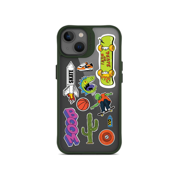 

DailyObjects Skater Green Hybrid Clear Case Cover For iPhone 13 Mini