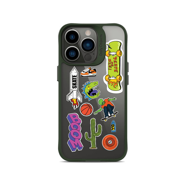 

DailyObjects Skater Green Hybrid Clear Case Cover For iPhone 13 Pro Max