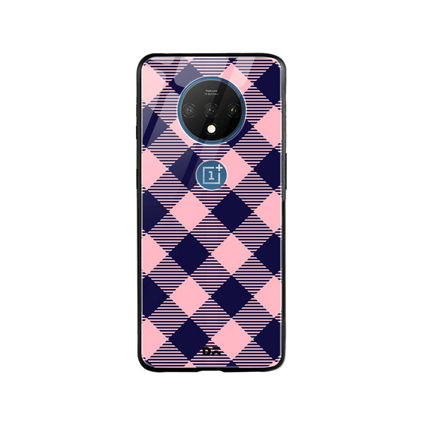 

DailyObjects Small Static Bubblrgum Checks Glass Case Cover For OnePlus 7T
