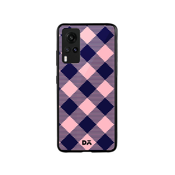 

DailyObjects Small Static Bubblrgum Checks Glass Case Cover For Vivo X60