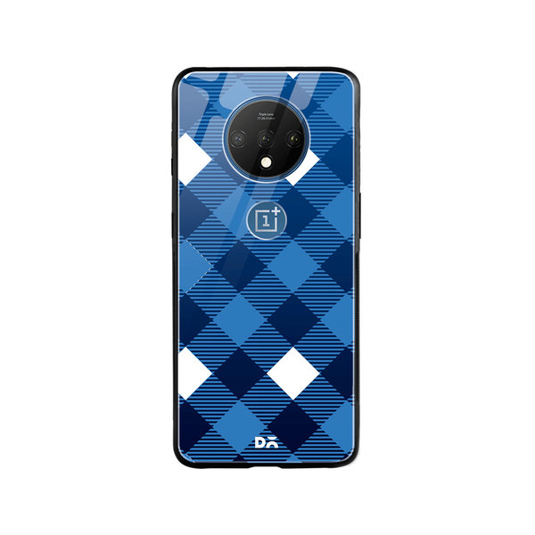 

DailyObjects Small Static Nightfall Checks Glass Case Cover For OnePlus 7T