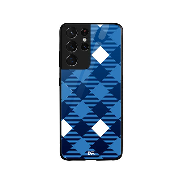

DailyObjects Small Static Nightfall Checks Glass Case Cover For Samsung Galaxy S21 Ultra