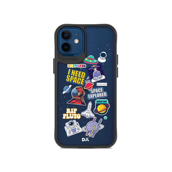 

DailyObjects Space Cadet Black Hybrid Clear Case Cover For iPhone 12