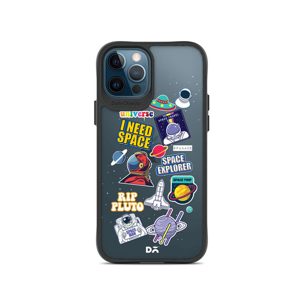 

DailyObjects Space Cadet Black Hybrid Clear Case Cover For iPhone 12 Pro