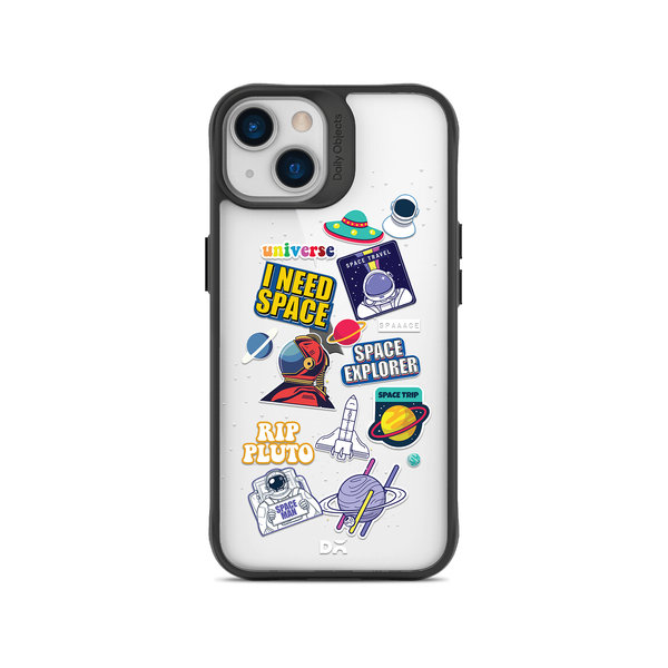 

DailyObjects Space Cadet Black Hybrid Clear Case Cover For iPhone 13 Mini
