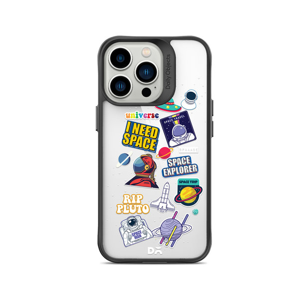 

DailyObjects Space Cadet Black Hybrid Clear Case Cover For iPhone 15 Pro