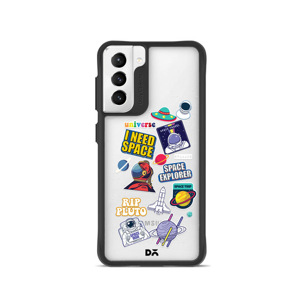 

DailyObjects Space Cadet Black Hybrid Clear Case Cover For Samsung Galaxy S21 Plus