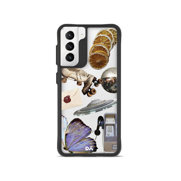 DailyObjects Space Disc Black Hybrid Clear Case Cover For Samsung Galaxy S22