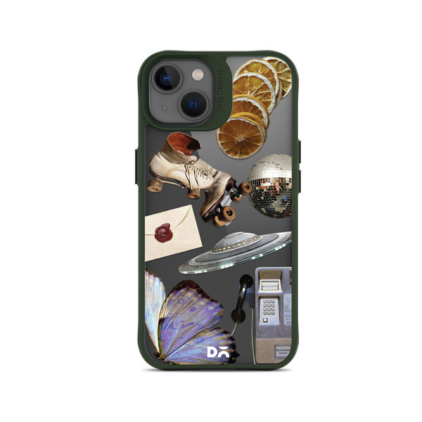 

DailyObjects Space Disc Green Hybrid Clear Case Cover For iPhone 13 Mini