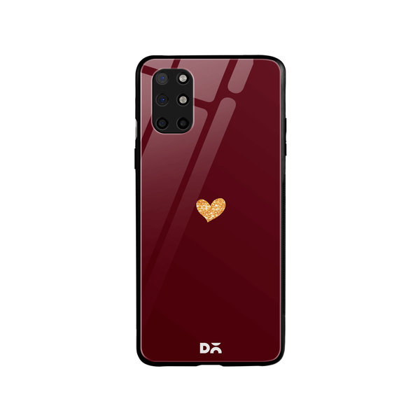 

DailyObjects Sparkle Heart Burgundy Glass Case Cover For OnePlus 8T