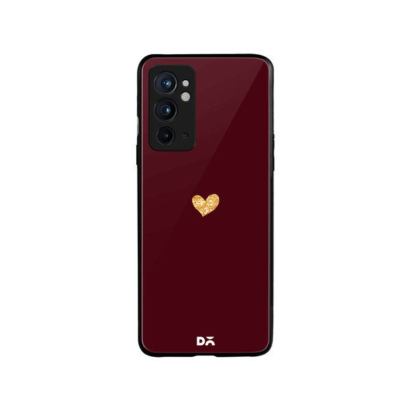 

DailyObjects Sparkle Heart Burgundy Glass Case Cover For OnePlus 9RT