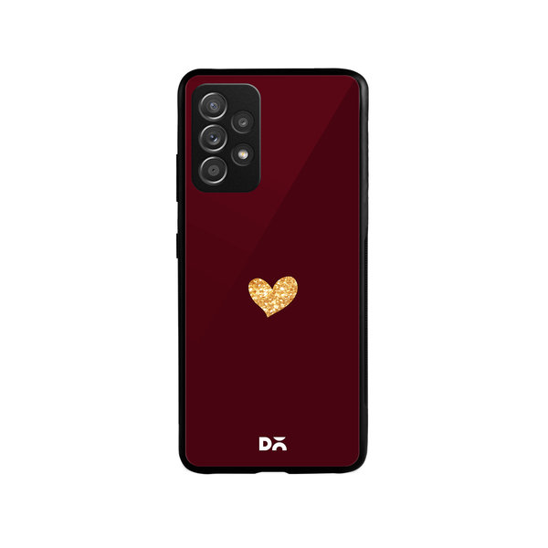 

DailyObjects Sparkle Heart Burgundy Glass Case Cover For Samsung Galaxy A52