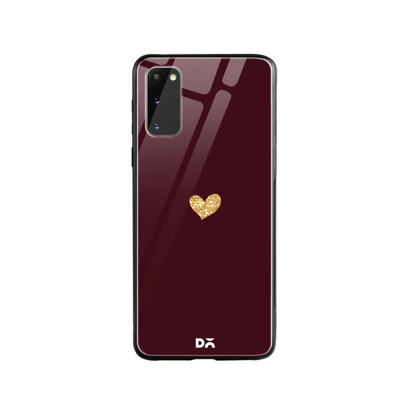 

DailyObjects Sparkle Heart Burgundy Glass Case Cover For Samsung Galaxy S20
