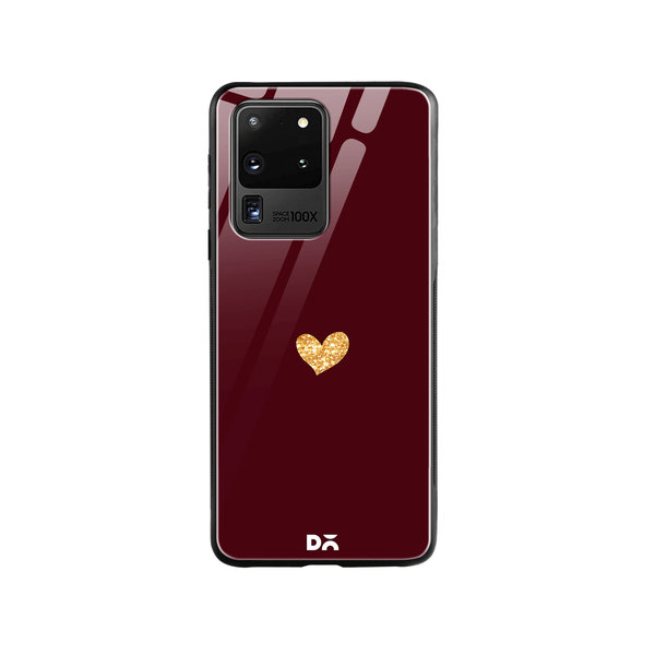 

DailyObjects Sparkle Heart Burgundy Glass Case Cover For Samsung Galaxy S20 Ultra