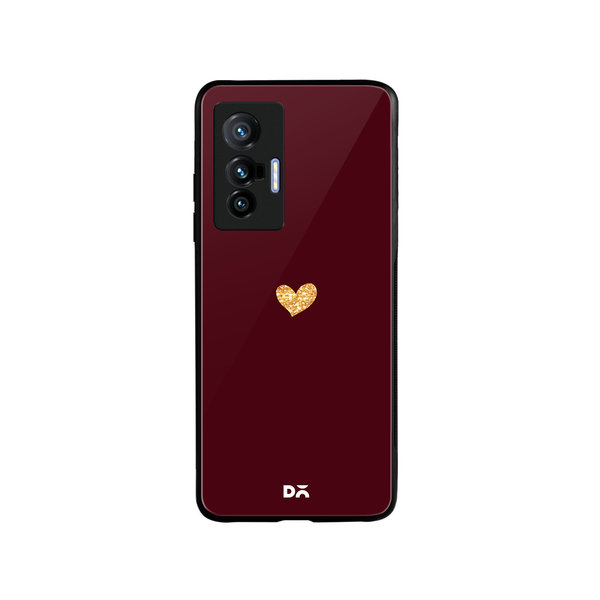 

DailyObjects Sparkle Heart Burgundy Glass Case Cover For Vivo X70