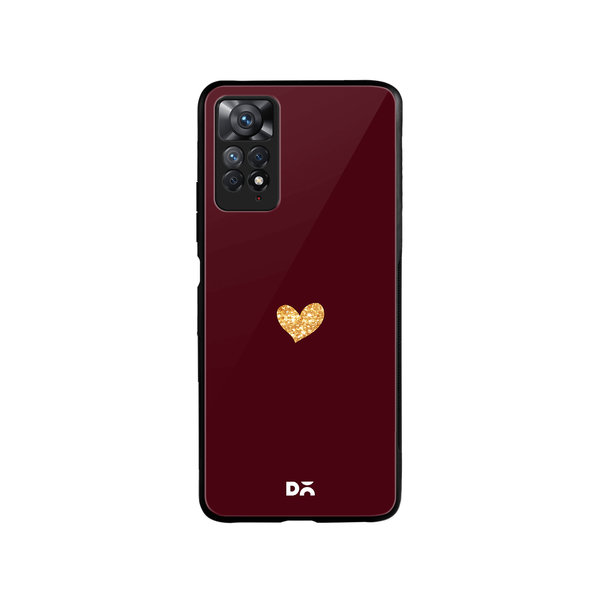 

DailyObjects Sparkle Heart Burgundy Glass Case Cover For Xiaomi Redmi Note 11 Pro