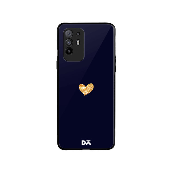 

DailyObjects Sparkle Heart Navy Glass Case Cover For Oppo F19 Pro Plus