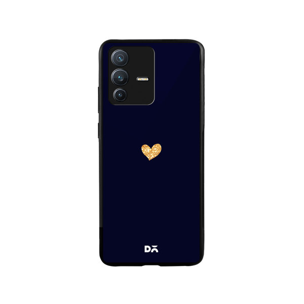 

DailyObjects Sparkle Heart Navy Glass Case Cover For Vivo V23