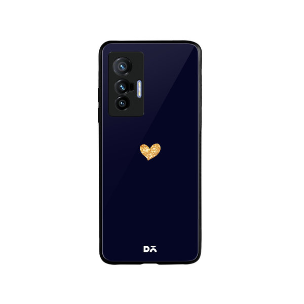 

DailyObjects Sparkle Heart Navy Glass Case Cover For Vivo X70