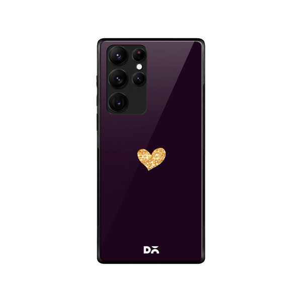 

DailyObjects Sparkle Heart Plum Glass Case Cover For Samsung Galaxy S22 Ultra